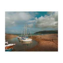 Boats vid Porlock Weir i Somerset