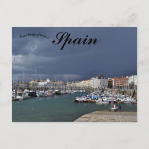 Boats vid Santander Cantabria Spain Vykort