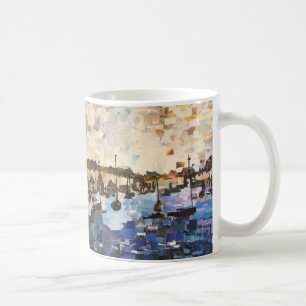 Boats vid Sjö Erie Papper Collage Mugg