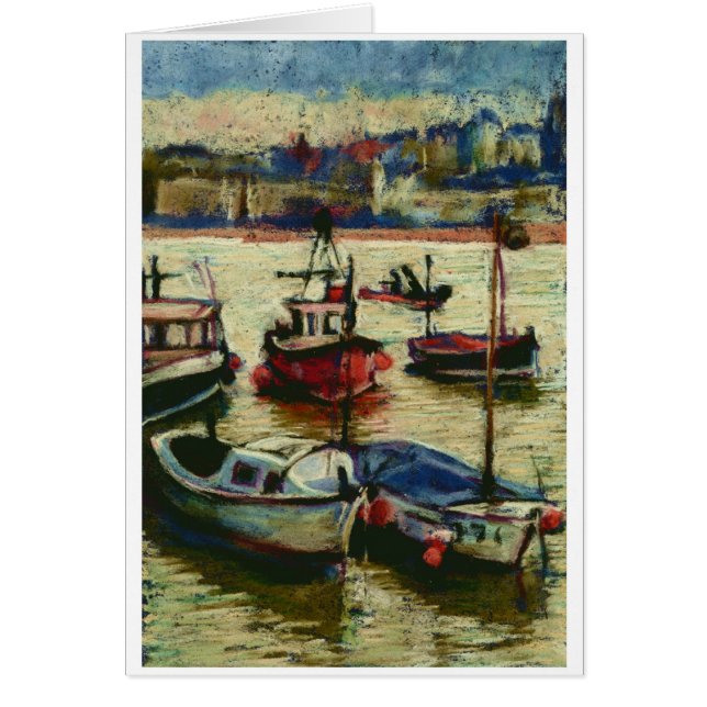 Boats vid Sundown Hälsningskort (Framsidan)