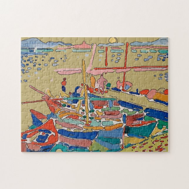 Boats vid Sunset, Fauvism Pussel (Horisontell)