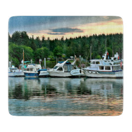 Boats vid Sunset på Bainbridge Island