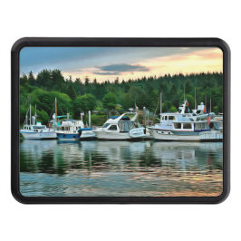 Boats vid Sunset på Bainbridge Island Dragkroksskydd