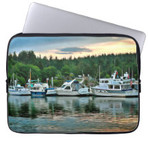 Boats vid Sunset på Bainbridge Island