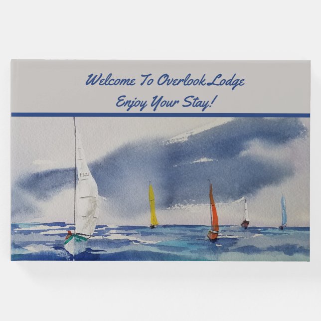 Boats Watercolor Rental Egendom Gästböcker (Framsida)