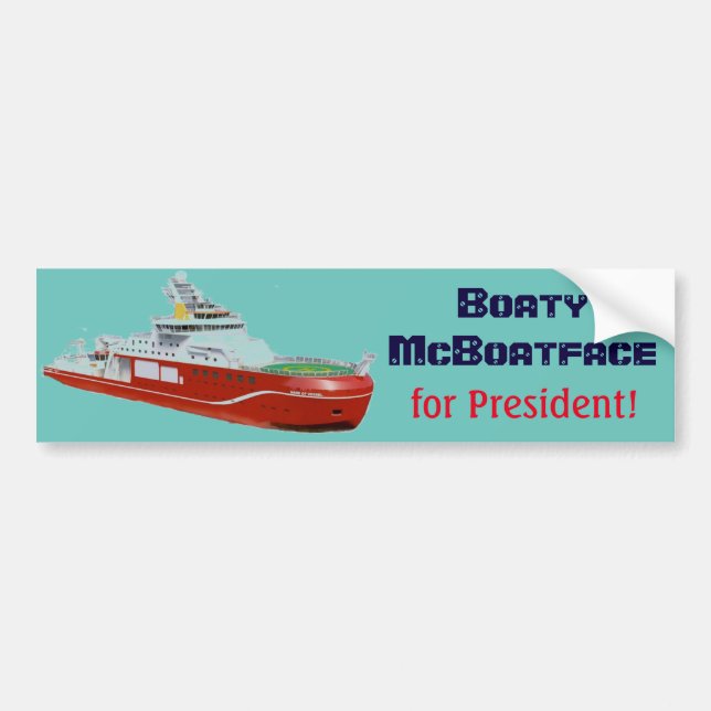 Boaty McBoatface för president! Bildekal (Framsidan)