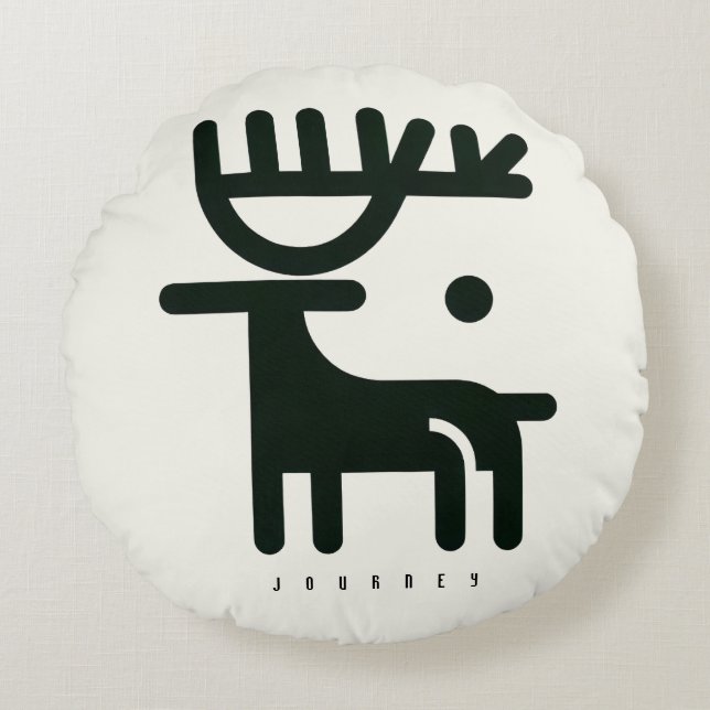 BOAZ Minimalistisk Nordisk Ren  Rund Kudde (Framsidan)