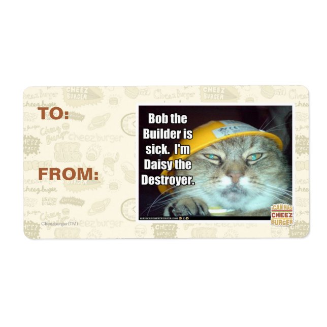 Bob Builder är sjuk Fraktsedel (Framsidan)