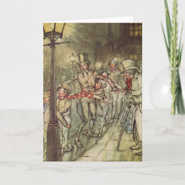 Bob Cratchit gick ner på Cornhill Helgkort (Framsida)