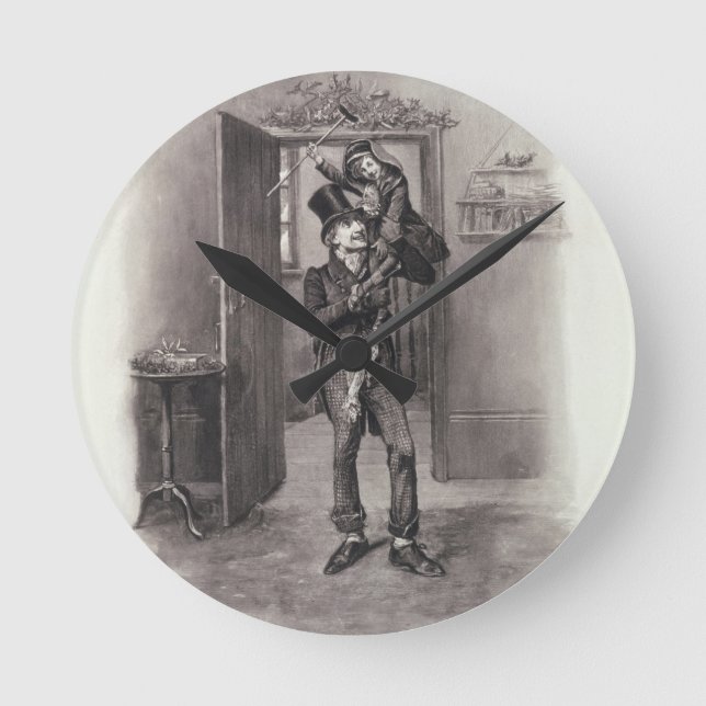 Bob Cratchit och Tiny Tim, från Charles Dickens: Rund Klocka (Framsida)