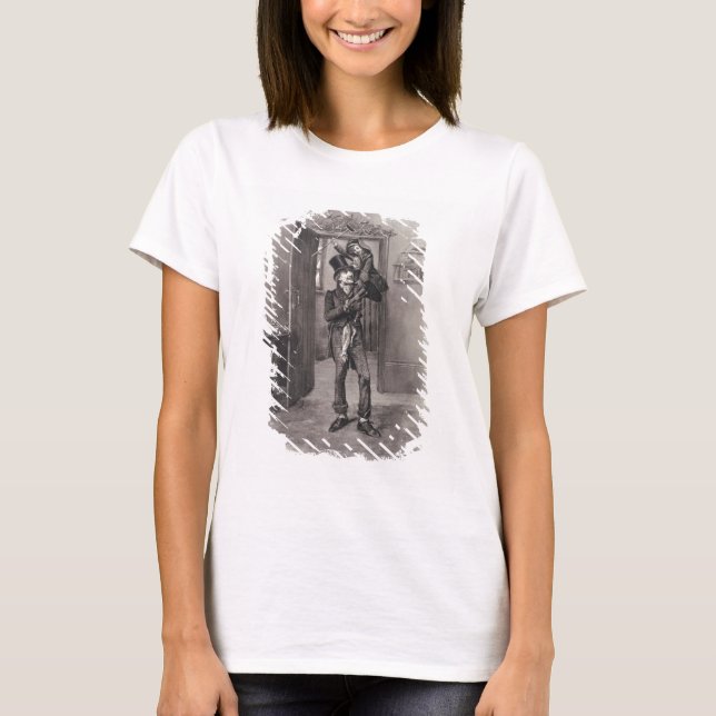 Bob Cratchit och Tiny Tim, från Charles Dickens: T-shirt (Framsida)
