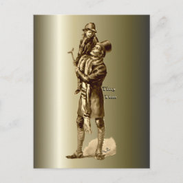 Bob Cratchit och Tiny Tim God Sång Helg Vykort