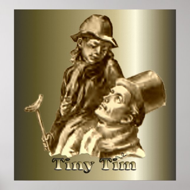 Bob Cratchit och Tiny Tim God Sång Poster (Framsidan)