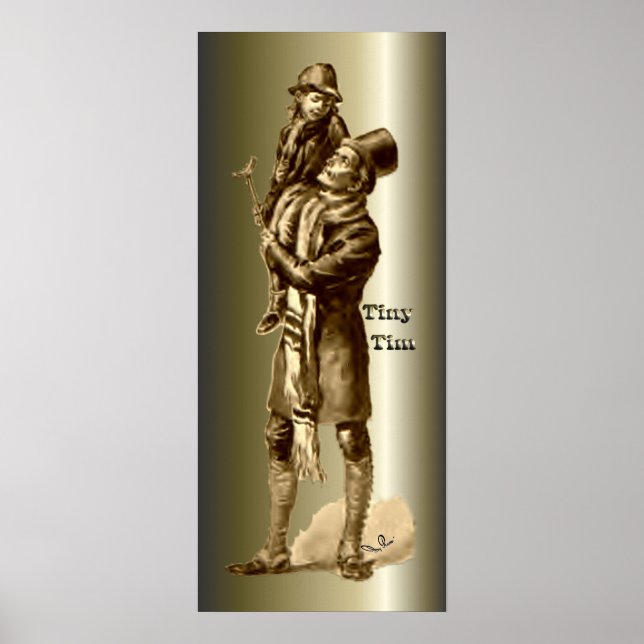 Bob Cratchit och Tiny Tim God Sång Poster (Framsidan)