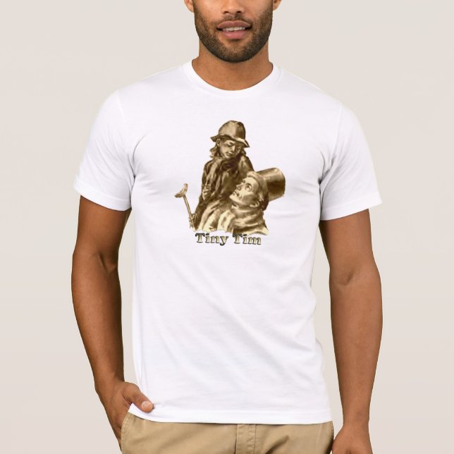 Bob Cratchit och Tiny Tim i A jul Sång T Shirt (Framsida)