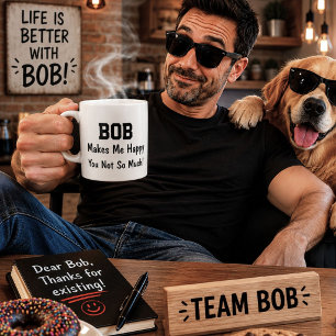 Bob Gör Mig Glad Personlig Namngåva Kaffemugg