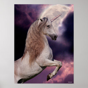 Bob Langrish Grått Unicorn Rening Poster