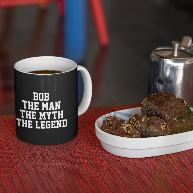 Bob: Man, Myth, Legend, svart Två-Tonad Mugg (Bob: Man, Myth, Legend, black Two-Tone Coffee Mug)