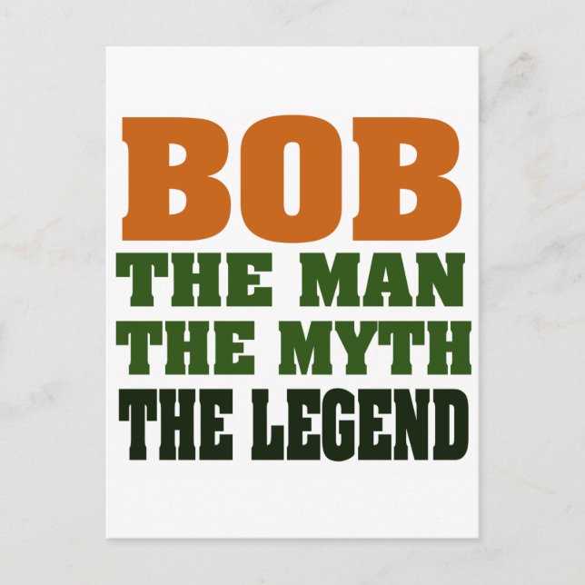 Bob - mannen, Myth, Legend Vykort (Framsida)