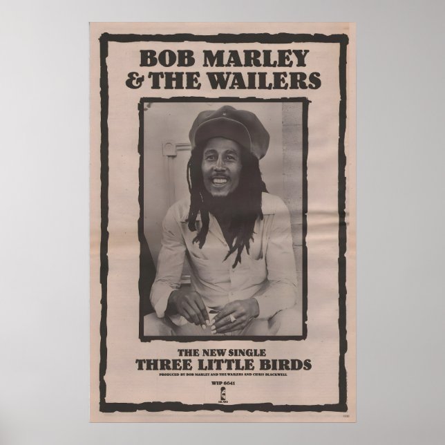 BOB MARLEY Affisch - 1980 original NME - Three (Framsidan)