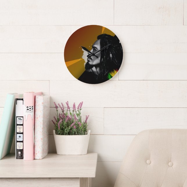 Bob Marley Wall Clock Stor Klocka (Läsesal)