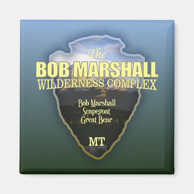 Bob Marshall Wilderness Complex (pilhuvud) Magnet (Framsidan)