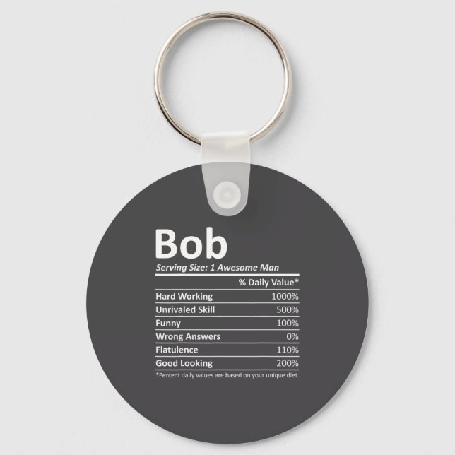 Bob Nutrition Funny Birthday D Name Gif  Nyckelring (Framsida)