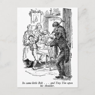 Bob och Tiny Tim (med text) Vykort