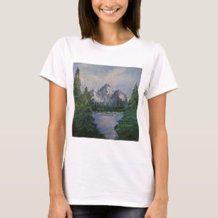 Bob Ross Stil målning nr 2 T Shirt