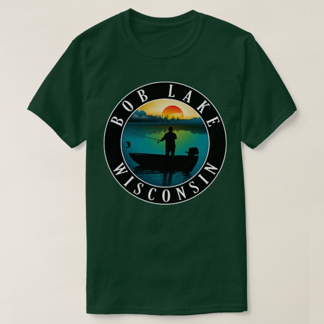 Bob Sjö Wisconsin Fishing T Shirt (Design framsida)