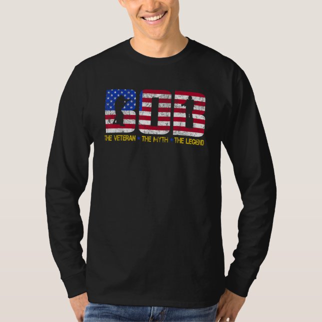 Bob The Veteran The Myth The Legend Shirt Fathers  T Shirt (Framsida)