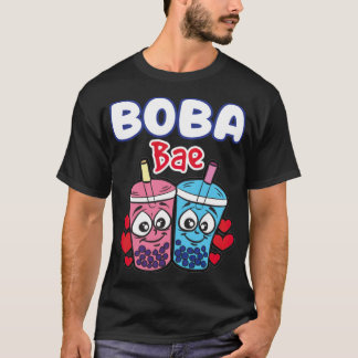 BOBA BAE Bubble Tea Frindship Humor Cartoon andalu T Shirt