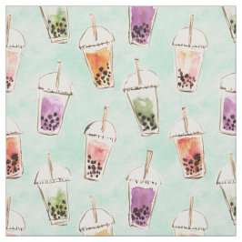 BOBA BAKGRUND Cute Boba Tea Tyg