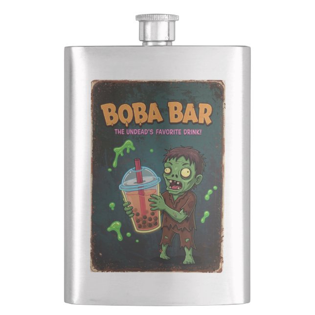 Boba Bar – De odödas favoritdryck! Flask Fickplunta (Framsidan)