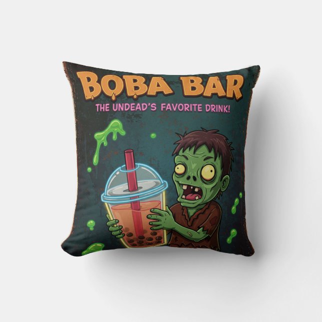 Boba Bar – De odödas favoritdryck! Kudde (Framsida)