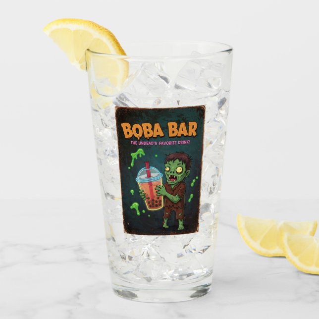 Boba Bar – The Undead’s Favorite Drink! Glass Cup Glaskopp (Framsida Ice)