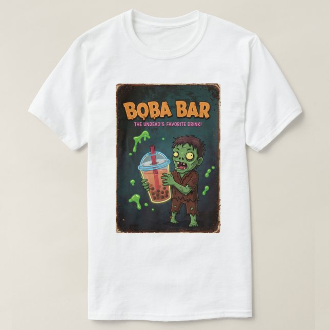 Boba Bar – The Undead’s Favorite Drink! T-Shirt (Design framsida)