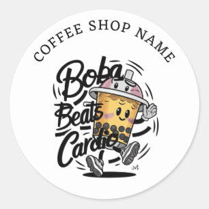 Boba Beats Cardio roligt Brand namn-dekalett Runt Klistermärke