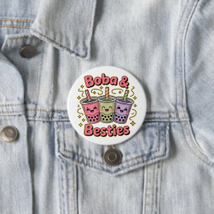 BOBA & Besties Vibes - Perfekt för Boba Tea Älskar Knapp
