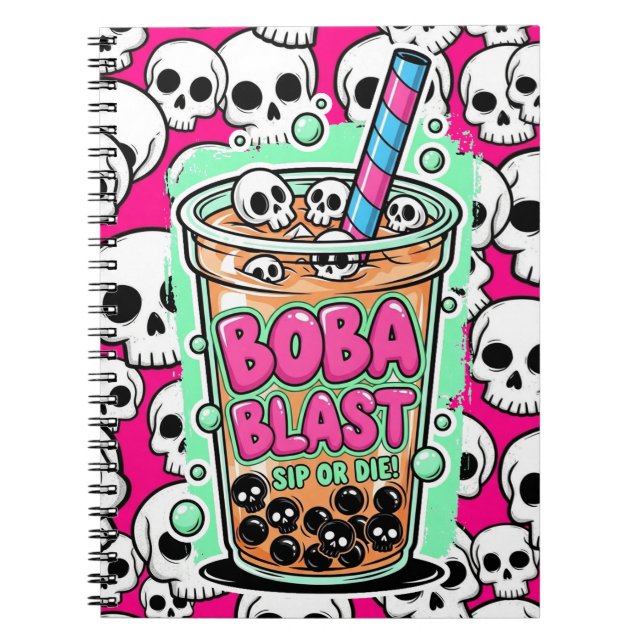 Boba Blast – Sip or Die!  Anteckningsbok (Framsidan)
