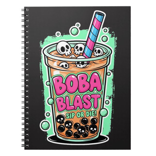 Boba Blast – Sip or Die!  Anteckningsbok (Framsidan)