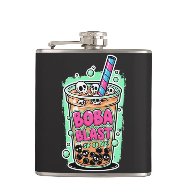 Boba Blast – Sip or Die! Flask Fickplunta (Framsidan)