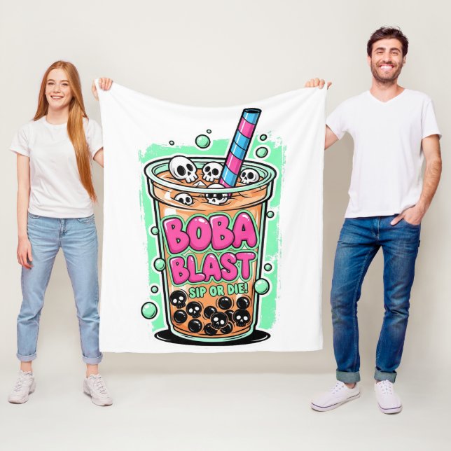 Boba Blast – Sip or Die! – Fleece Blanket (På plats)