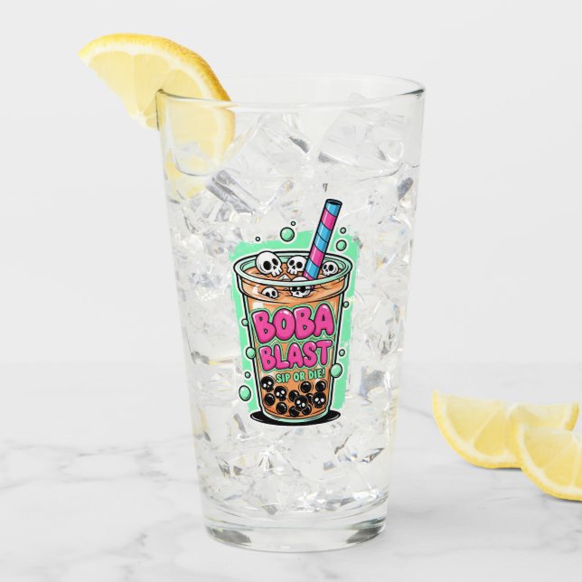 Boba Blast – Sip or Die! Glass Cup Glaskopp (Framsida Ice)