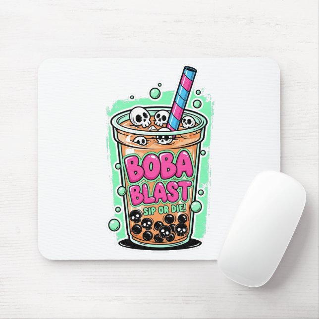 Boba Blast – Sip or Die! Mousepad Musmatta (Med mus)