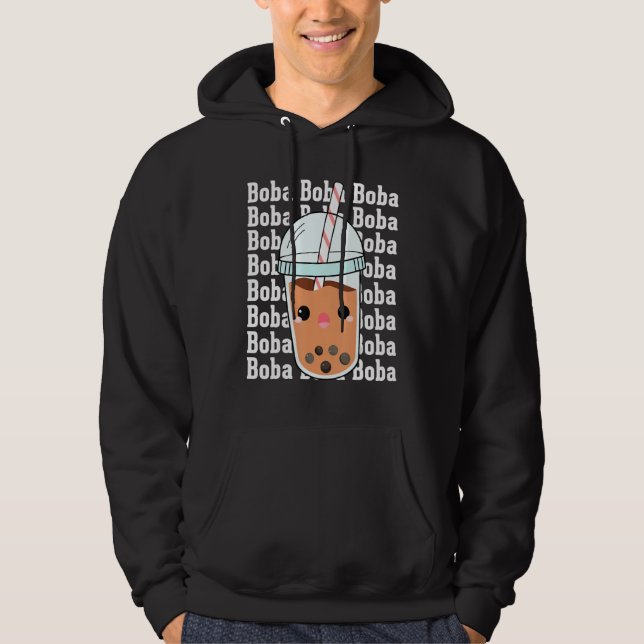 Boba Boba Boba  Bubble Tea Costumes Bubble Tea Hoodie (Framsida)