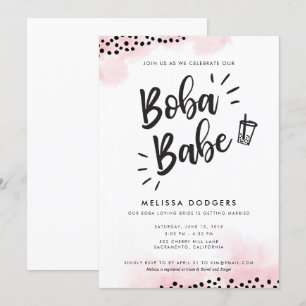 Boba bubblar Teapartyinbjudan Inbjudningar