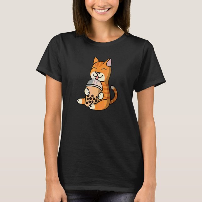 Boba Bubble Milk Te Guldkattsdjur T Shirt (Framsida)