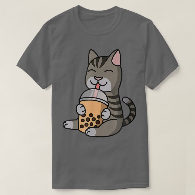 Boba Bubble Mjölk Ea Abby Cat Pet T Shirt (Design framsida)