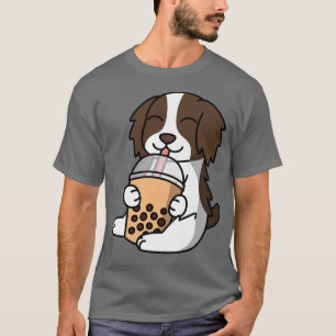 Boba Bubble Mjölk Tea English Springer Spain Hund T Shirt